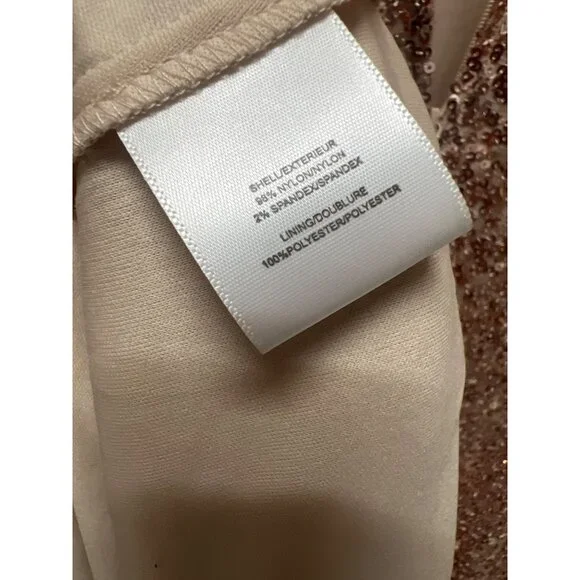 Belle Badgley Mischka Rose Gold Sequin Formal Evening Gown - Picture 10 of 10